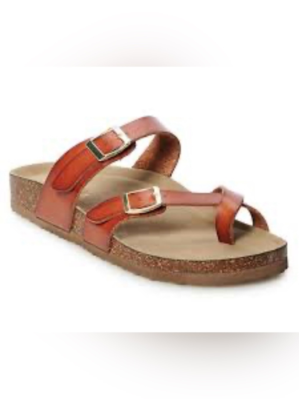 Madden Girl Brown Strappy Cork Footbed Sandals